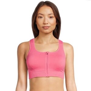 Nwt Avia Womens Small Pink Zip Front Medium Support Bra